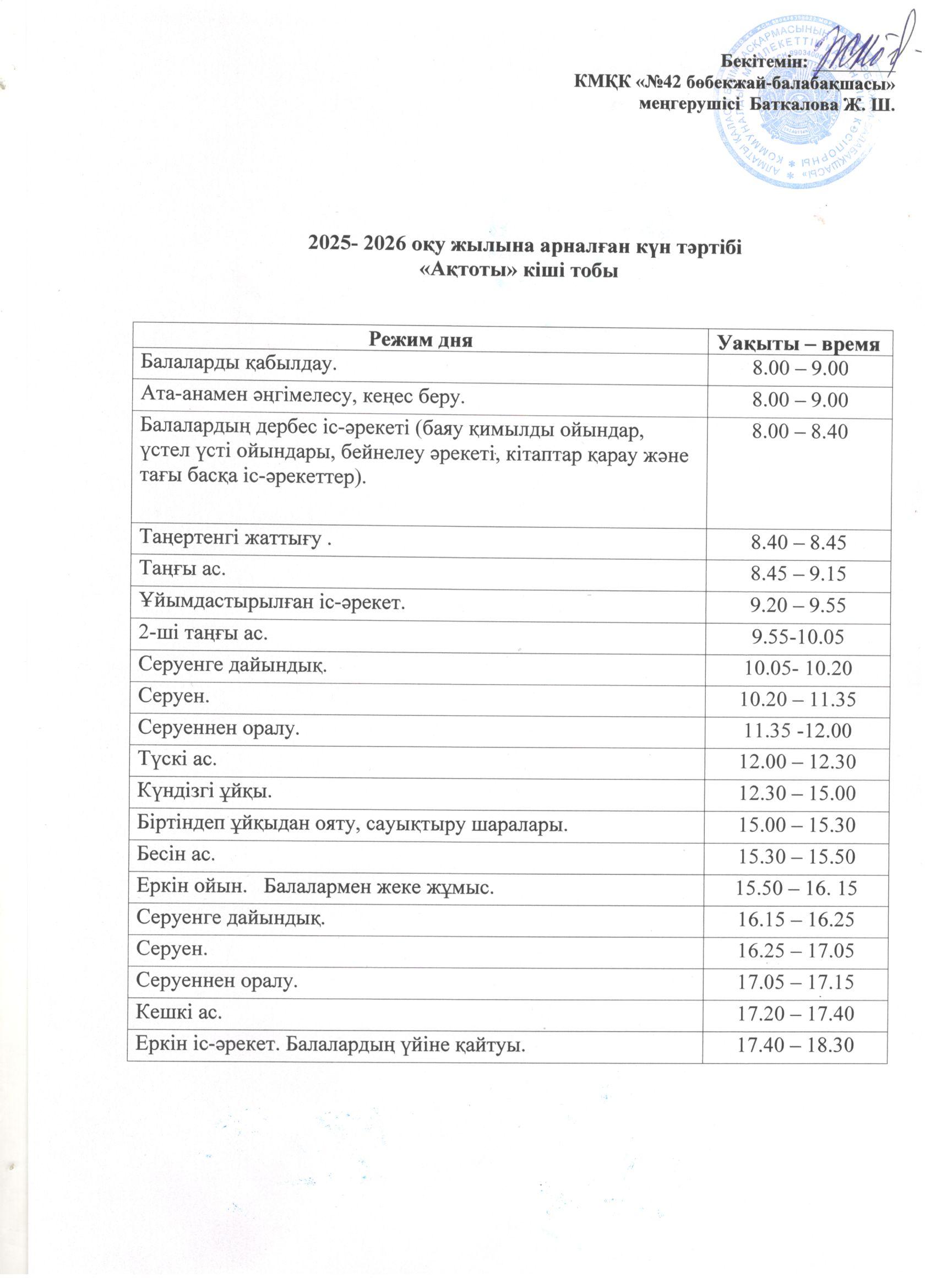Режим дня